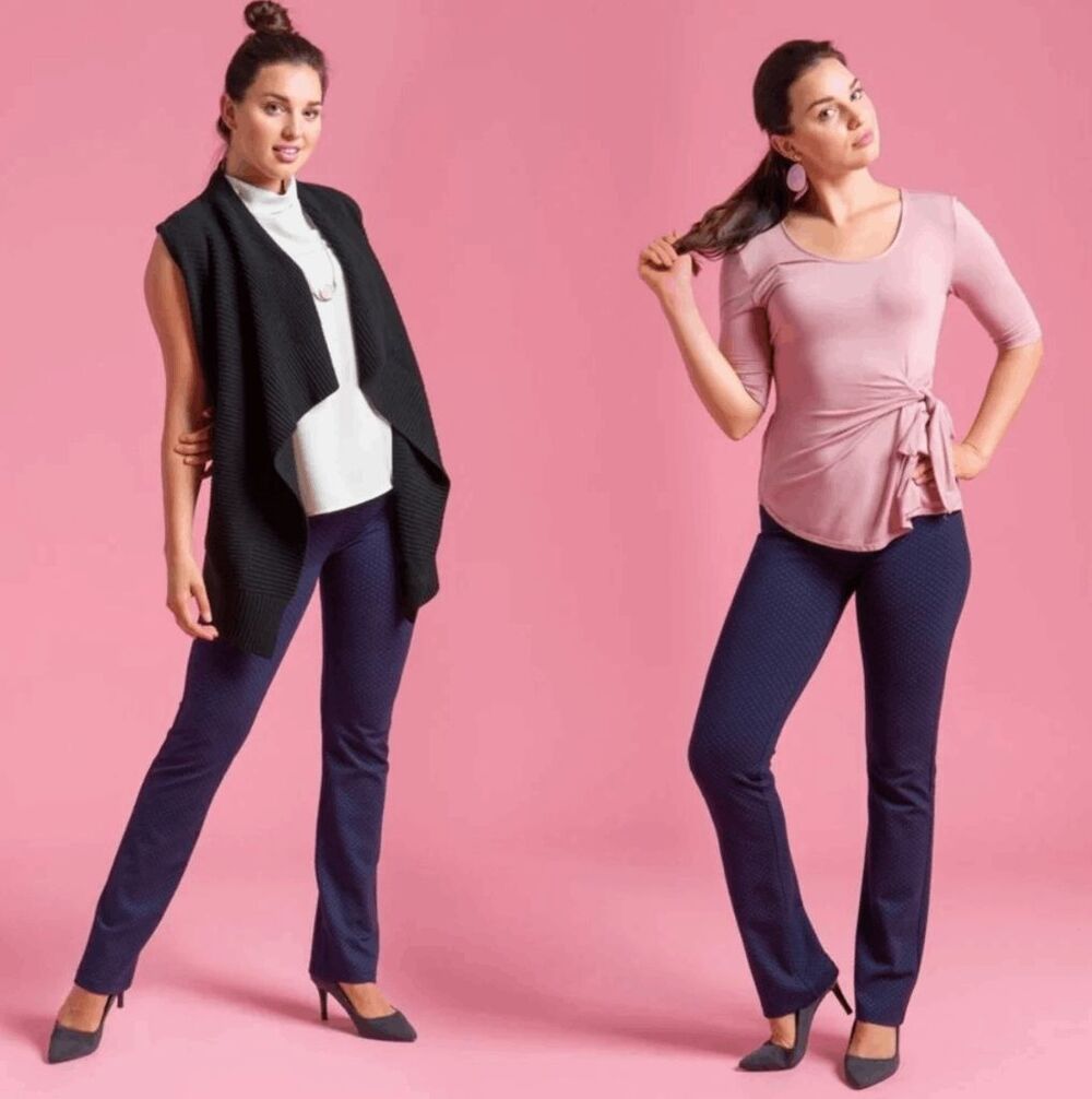 New Betabrand Dotted Dots Bootcut Classic Dress Pant Yoga Pants XLarge Petite